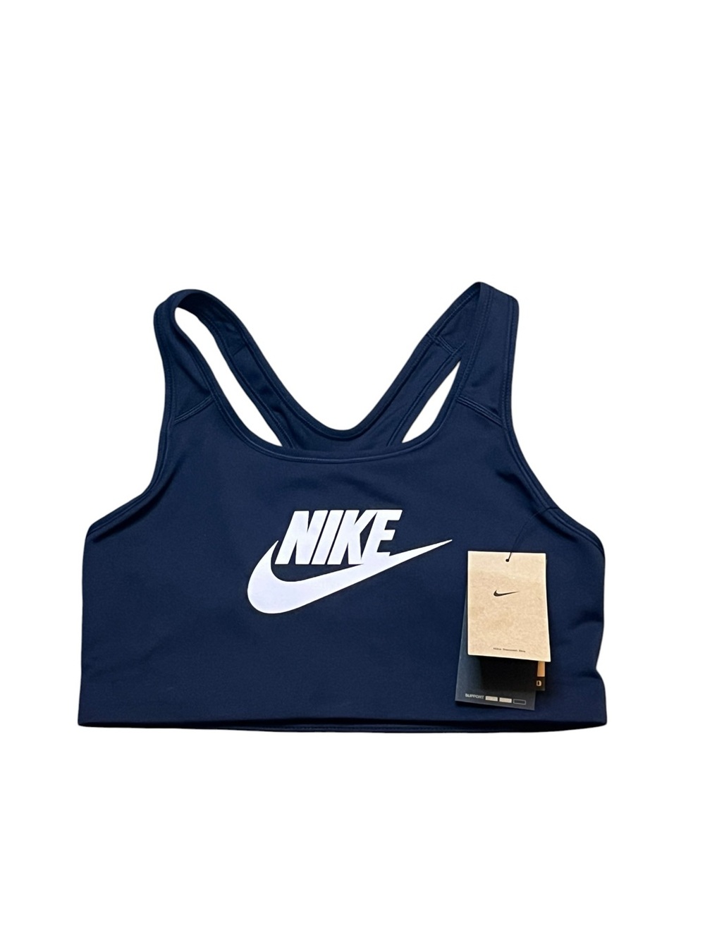 Nike Classic Swoosh Futura Women’s Large Obsidian Blue Sports Bra Unpadded